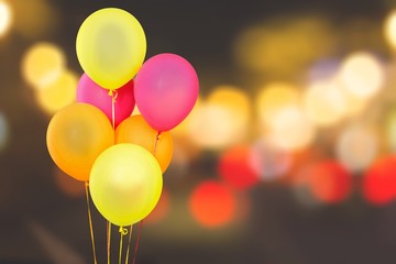 Poster - Bunch of colorful balloons on abstract background