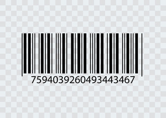 barcode isolated on transparent background. vector icon
