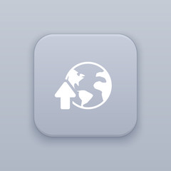 Poster - Global download gray vector button with white icon