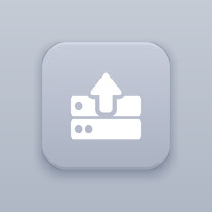 Poster - Upload server gray vector button with white icon
