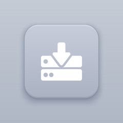 Poster - Upload server gray vector button with white icon