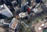 Fototapeta Nowy Jork - Top view of Hong Kong central district