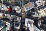 Fototapeta Nowy Jork - Top view of Hong Kong business office tower