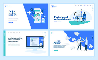 Wall Mural - web page design templates collection of online medical support, medical school and specialization, m