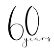 60 YEARS vector brush calligraphy icon