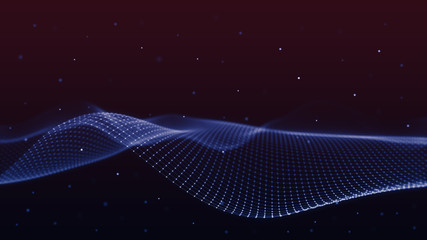 Poster - Abstract 3d technology and science neon visualization. Blockchain and cryptocurrency. Digital wallpaper. Business concept. Big data and artificial intelligence. Rendering computer virtual reality