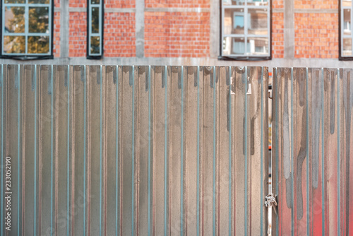 Corrugated Metal Fence On Construction Site Stock Photo Adobe Stock