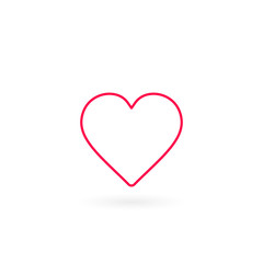 Poster - Heart line icon, Vector isolated love or health symbol