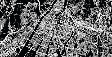 Urban vector city map of Hiroshima, Japan