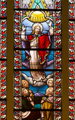 Wall Mural -  Stained glass window from St. Paul's Anglican Church, Halifax, Nova Scotia.  St. Paul’s is the oldest building in Halifax built in 1750 and the oldest existing Protestant place of worship in Canada