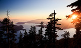 Fototapeta Mapy - Sunset Over The Howe Sound