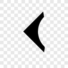Poster - Left arrow vector icon isolated on transparent background, Left arrow transparency logo design