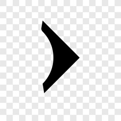 Poster - Right arrow vector icon isolated on transparent background, Right arrow transparency logo design