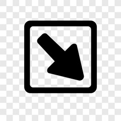 Poster - Diagonal arrow vector icon isolated on transparent background, Diagonal arrow transparency logo design