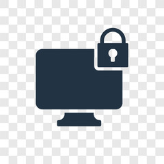 Poster - Computer vector icon isolated on transparent background, Computer transparency logo design
