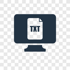 Poster - Text file vector icon isolated on transparent background, Text file transparency logo design