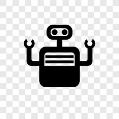Poster - Bot vector icon isolated on transparent background, Bot transparency logo design