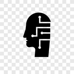 Poster - Artificial intelligence vector icon isolated on transparent background, Artificial intelligence transparency logo design