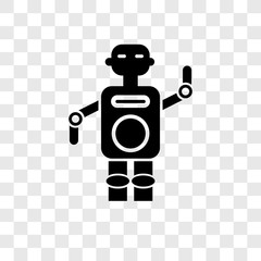 Poster - Robot vector icon isolated on transparent background, Robot transparency logo design