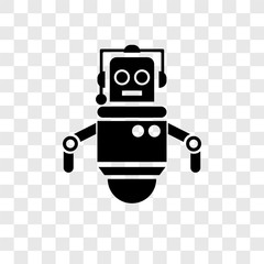 Poster - Robot vector icon isolated on transparent background, Robot transparency logo design