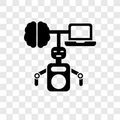 Poster - Robot vector icon isolated on transparent background, Robot transparency logo design