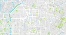 Urban Vector City Map Of Nagoya, Japan
