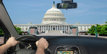 Driving Towards United States Capitol Building, Washington DC, USA