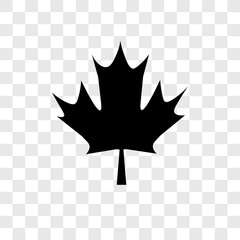 Wall Mural - maple leaf vector icon isolated on transparent background, maple leaf transparency logo design