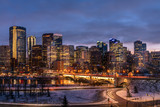 Fototapeta Big Ben - Calgary's skyline on a cool winter evening.