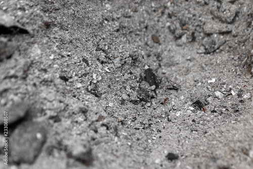 Cuadros en Lienzo Gray ash from the oven background texture, cinder, grey ashes from the wood from