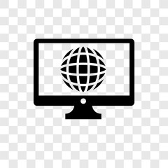 Poster - Computer vector icon isolated on transparent background, Computer transparency logo design