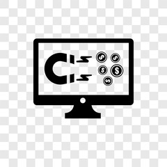 Poster - Monitor vector icon isolated on transparent background, Monitor transparency logo design
