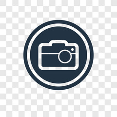 Poster - Photo camera vector icon isolated on transparent background, Photo camera transparency logo design