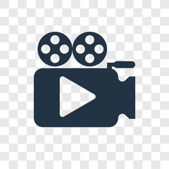 Poster - Video camera vector icon isolated on transparent background, Video camera transparency logo design