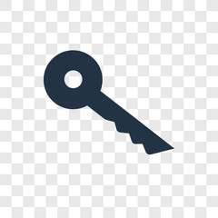 Poster - Key vector icon isolated on transparent background, Key transparency logo design