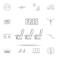 Poster - free seats in the plane icon. Airport icons universal set for web and mobile