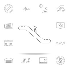 Poster - escalator down icon. Airport icons universal set for web and mobile