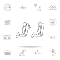 Poster - passengers on the plane icon. Airport icons universal set for web and mobile