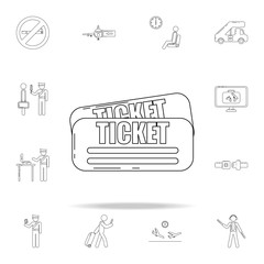 Poster - airplane tickets icon. Airport icons universal set for web and mobile