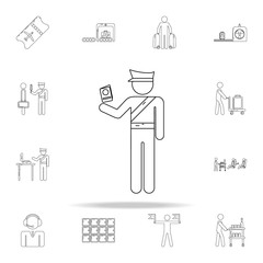 Poster - passport control icon. Airport icons universal set for web and mobile