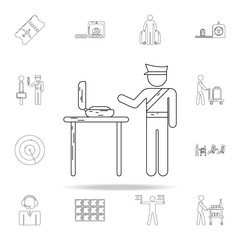 Poster - check baggage icon. Airport icons universal set for web and mobile