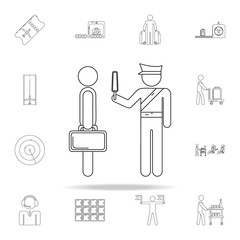 Poster - scan a passenger icon. Airport icons universal set for web and mobile
