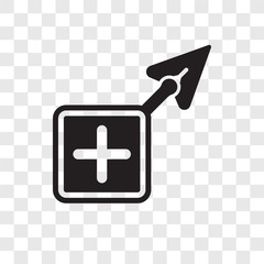 Poster - Arrow vector icon isolated on transparent background, Arrow transparency logo design