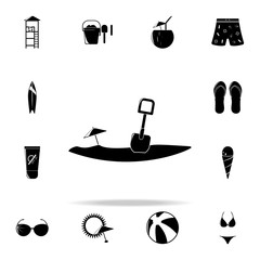 Poster - scapula on the beach icon. Beach holidays icons universal set for web and mobile