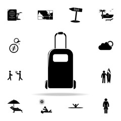 Poster - suitcase on wheels icon. Beach holidays icons universal set for web and mobile