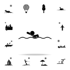 Poster - swim in the sea icon. Beach holidays icons universal set for web and mobile