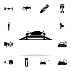 Poster - car on a lift icon. Cars service and repair parts icons universal set for web and mobile