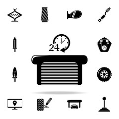 Poster - 24 hours car service icon. Cars service and repair parts icons universal set for web and mobile