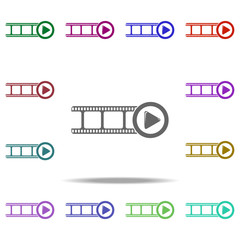 Poster - play cinema film icon. Elements of Cinema and Teatr in multi color style icons. Simple icon for websites, web design, mobile app, info graphics