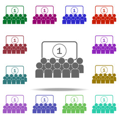 Poster - viewers at the cinema icon. Elements of Cinema and Teatr in multi color style icons. Simple icon for websites, web design, mobile app, info graphics